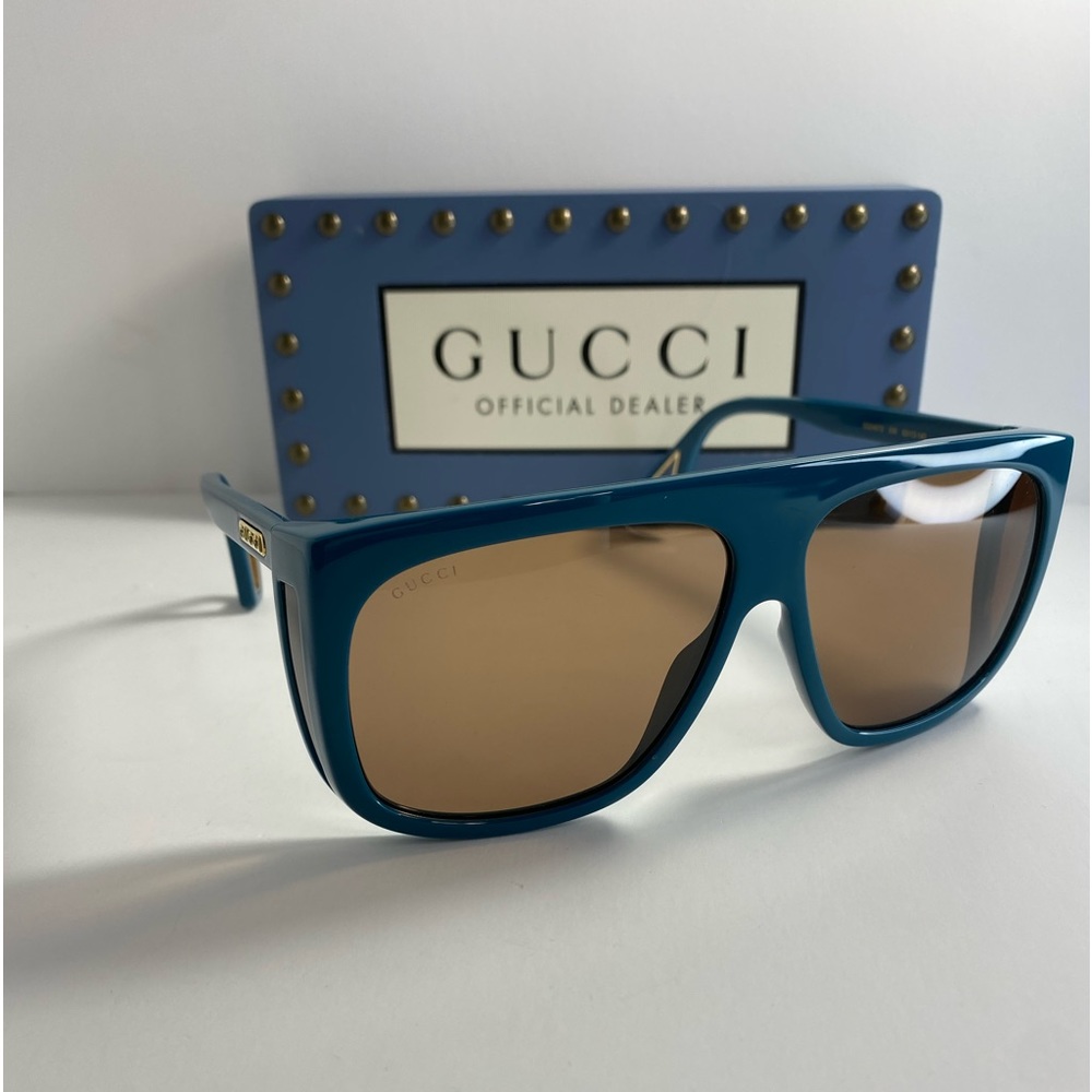 New  Gucci Women GG0468S-30006410005 Fashion 57mm Light Blue Sunglasses - Picture 4 of 12